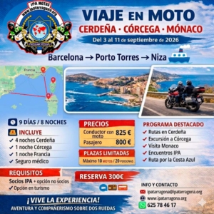 ¡VUELVE LA GRAN AVENTURA SOBRE DOS RUEDAS CON IPA TARRAGONA!